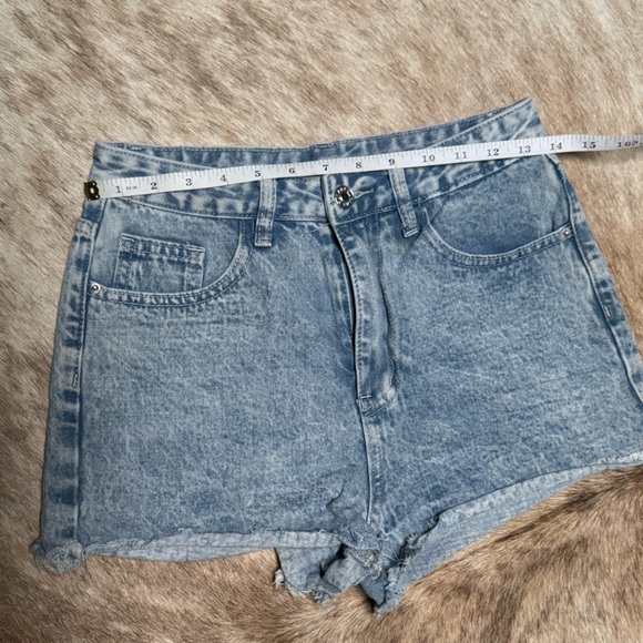 SHEIN Blue Distressed Jean Shorts - Picture 5 of 12